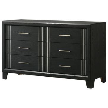 Crown Mark Charlie 6-Drawer Dresser Only in Charcoal, , large