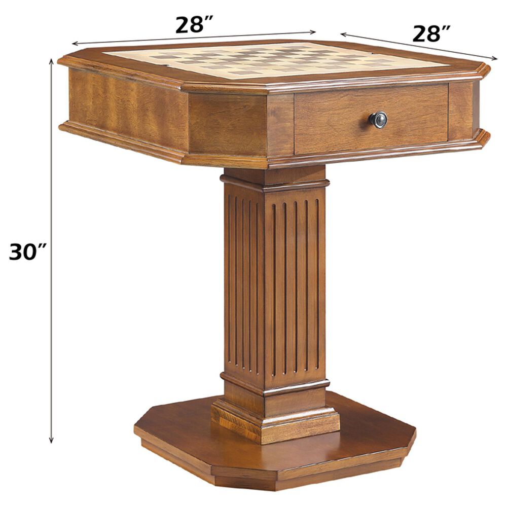 HOMLUX Galini 2-Drawer Game Table in Brown, , large