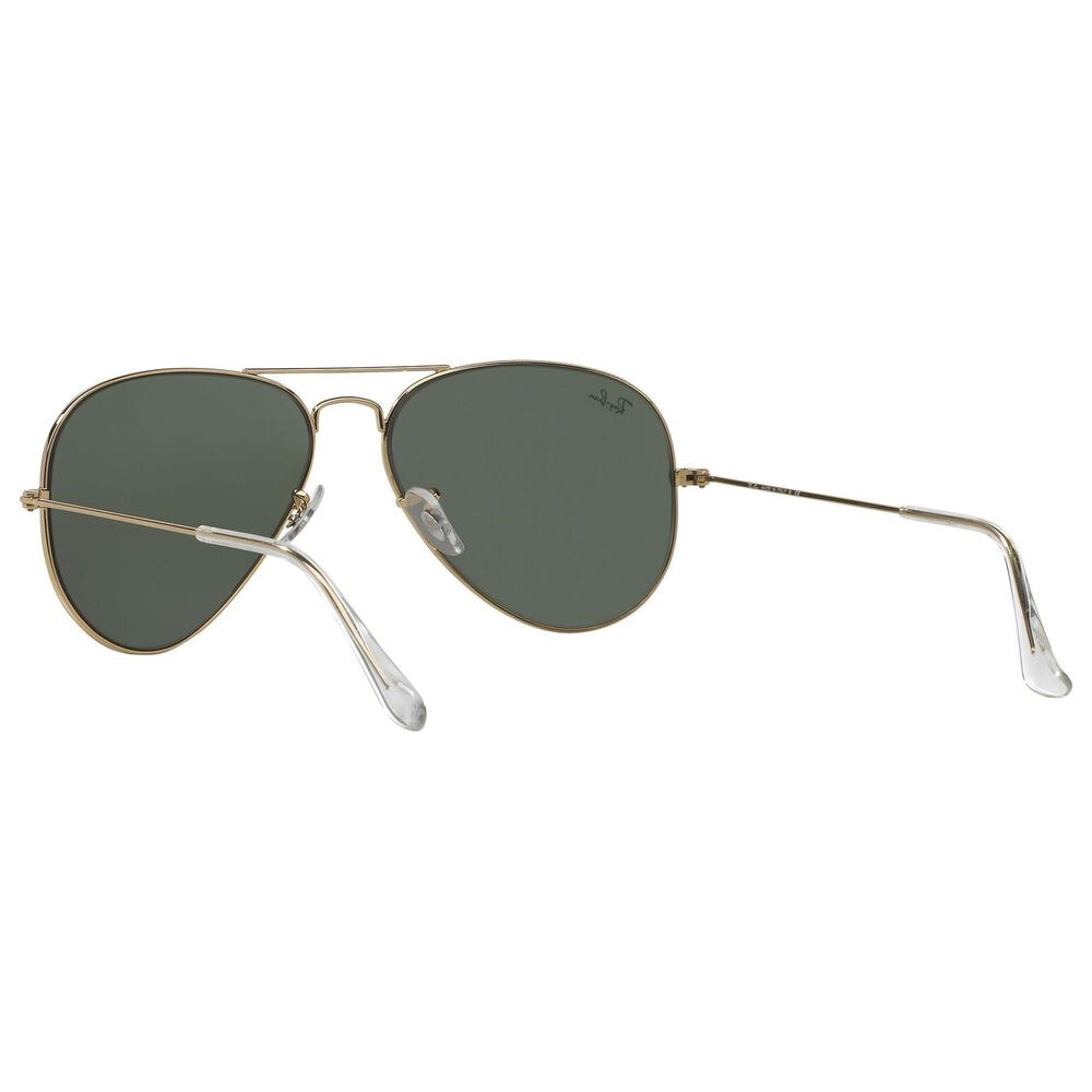 Rayban Glasses Aviator Classic Sunglasses with G-15 Green Lenses in Polished Arista Gold, , large