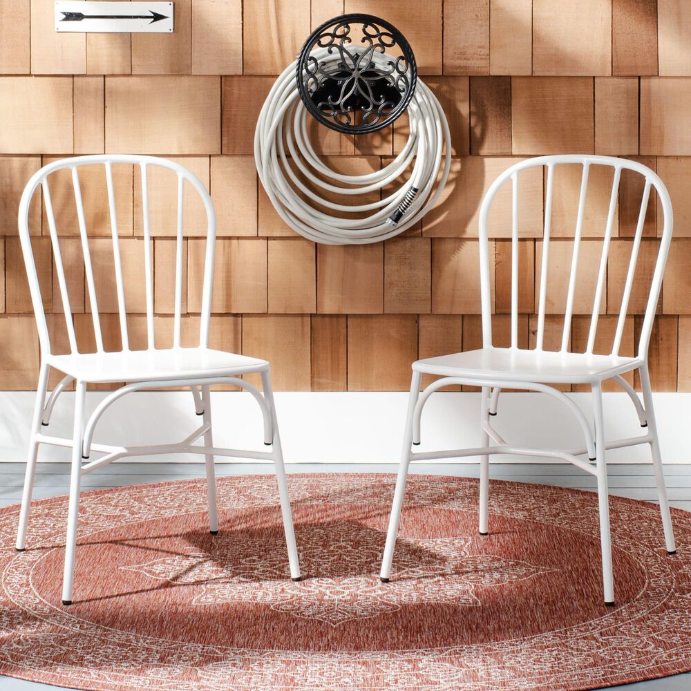 Safavieh Everleigh Stackable Side Chair in White, , large