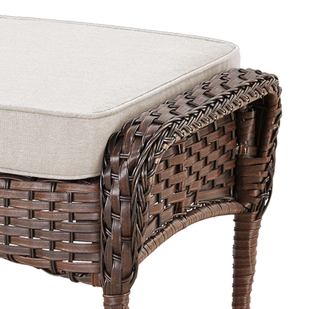 Hearth and Haven Patio Wicker Ottoman with Brown Rattan in Beige (Set of 2), , large