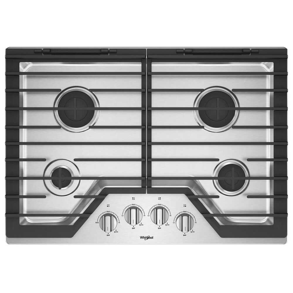Whirlpool 30&quot; Gas Cooktop with 4-Burner in Stainless Steel, , large