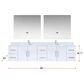 Lexora Home Geneva 84" Double Bathroom Vanity in Glossy White with 2 cm White Cultured Marble Top and Rectangular Sinks, , large
