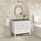 James Martin Vanities Myrrin 36" Vanity in Bright White with 3 cm Parisien Bleu Quartz Top, , large