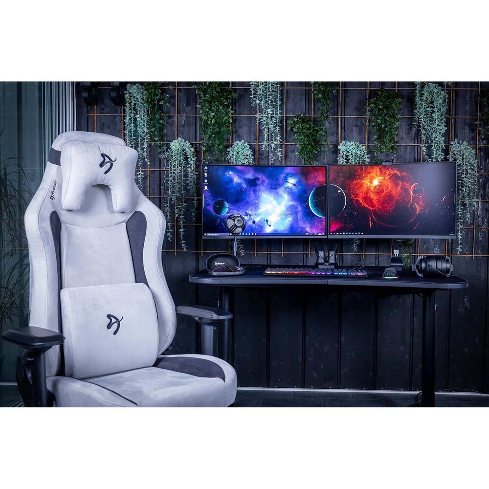Arozzi Vernazza Supersoft Fabric Gaming Chair in Light Gray, , large