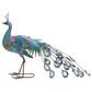 Maple and Jade Peacock Decorative Garden Sculpture with Crystal Accents in Teal, Blue, Pink and Orange, , large