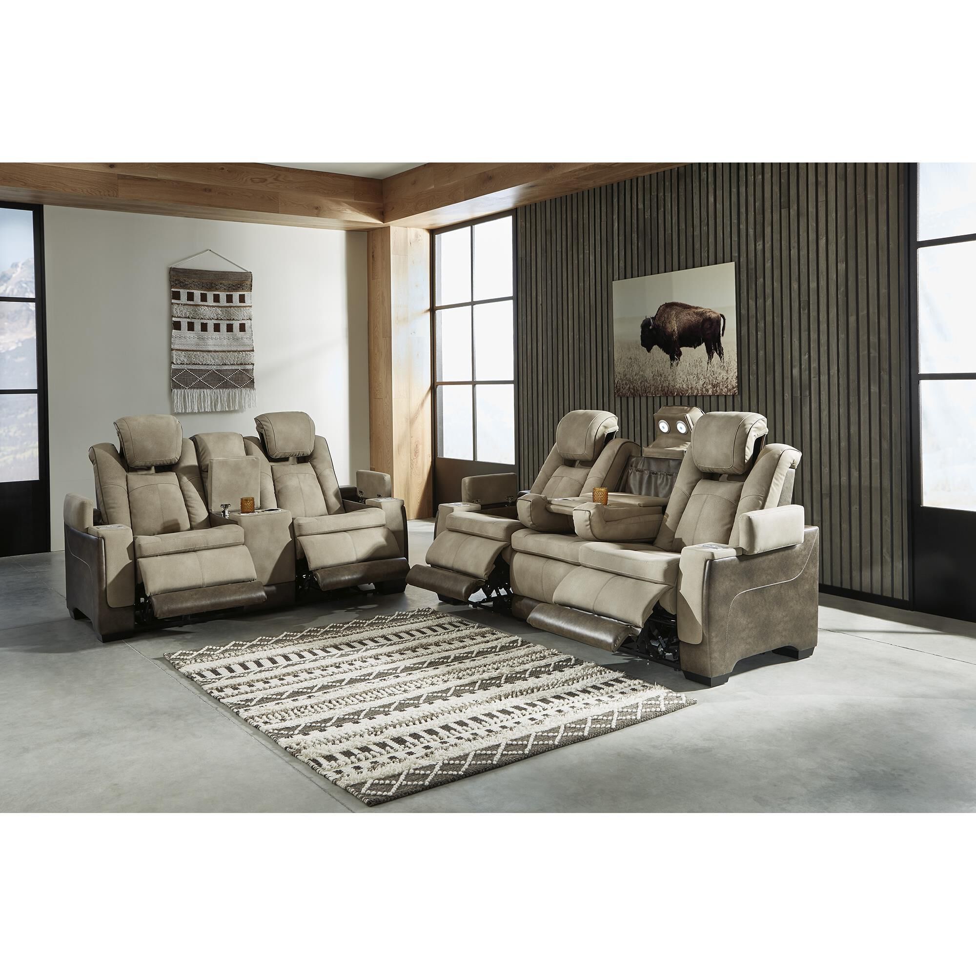 Ashley Next-Gen DuraPella Power Reclining Sofa in Sand