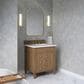 James Martin Brittany 30" Single Bathroom Vanity in Pecan with 3 cm White Zeus Silestone Top and Rectangular Sink, , large