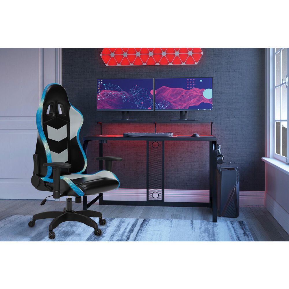 Ashley Lynxtyn Swivel Desk Chair in Black, , large