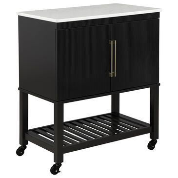 Linon Home Decor Kolton Kitchen Cart in Black and White, , large