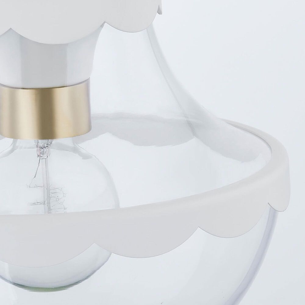 Mitzi Lighting Alaina 1-Light Semi-Flush with Soft Cream Shade in Aged Brass, , large