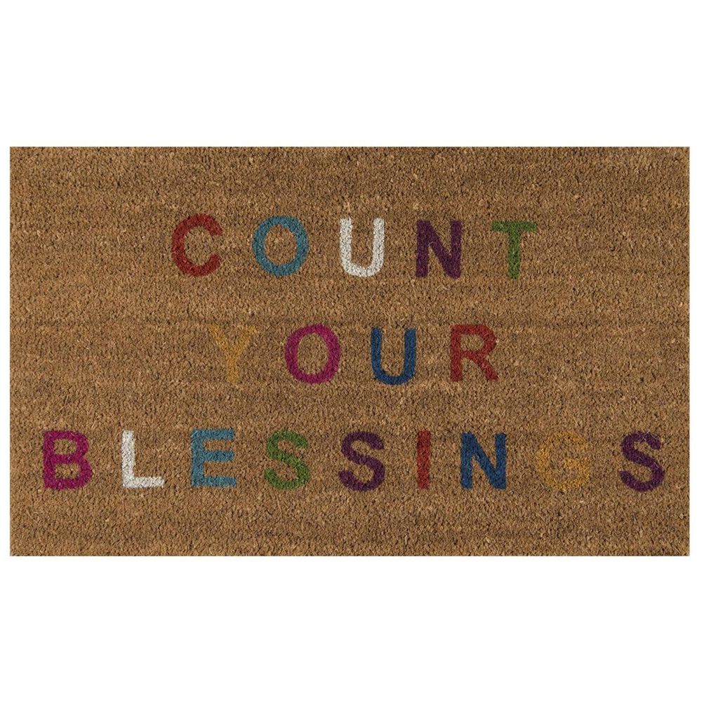 Novogratz Aloha Count ALO-5 1"6" x 2"6" Multicolor Door Mat, , large