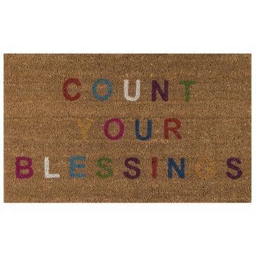 Novogratz Aloha Count ALO-5 1"6" x 2"6" Multicolor Door Mat, , large