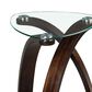 Nicolette Home End Table in Dark Mahogany and Glass, , large
