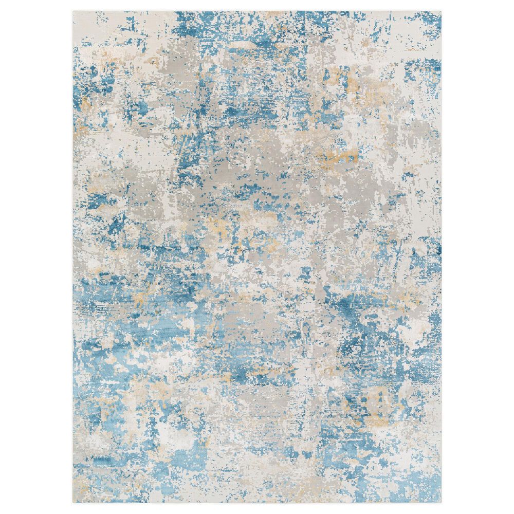 Surya Aisha 12" x 15" Light Blue, Mustard, Light Gray and Off-White Area Rug, , large