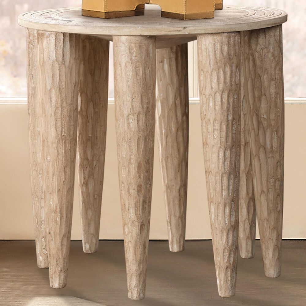 Splendor Living Jennings Mango Wood Side Table in Natural, , large