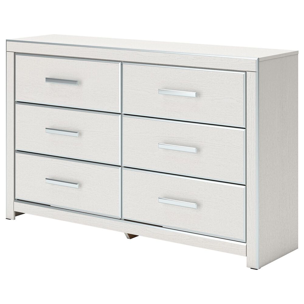 Ashley Zuraleus 6-Drawer Dresser Only in Matte White and Chrome, , large