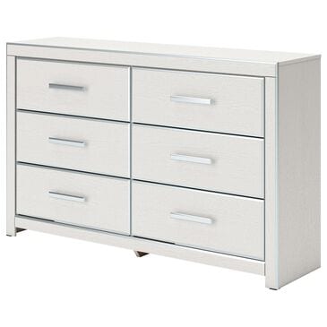 Ashley Zuraleus 6-Drawer Dresser Only in Matte White and Chrome, , large