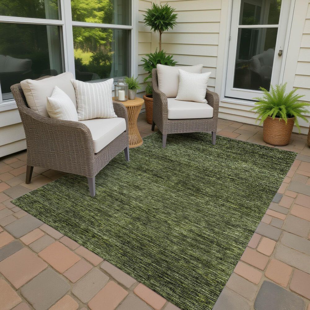 Dalyn Rug Company Soft Essentials Solid Olive 8' x 10' Indoor/Outdoor Area Rug, , large