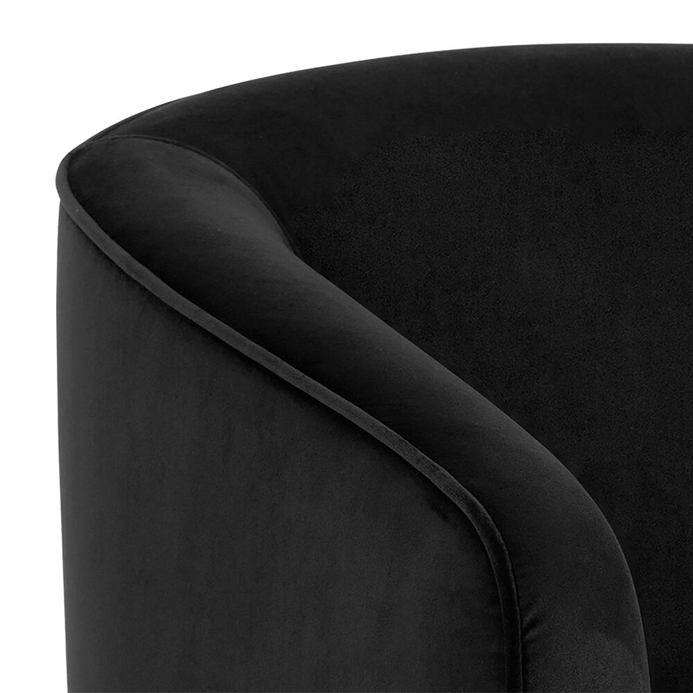 37B Hazel Swivel Lounge Chair in Black Sky Velvet, , large