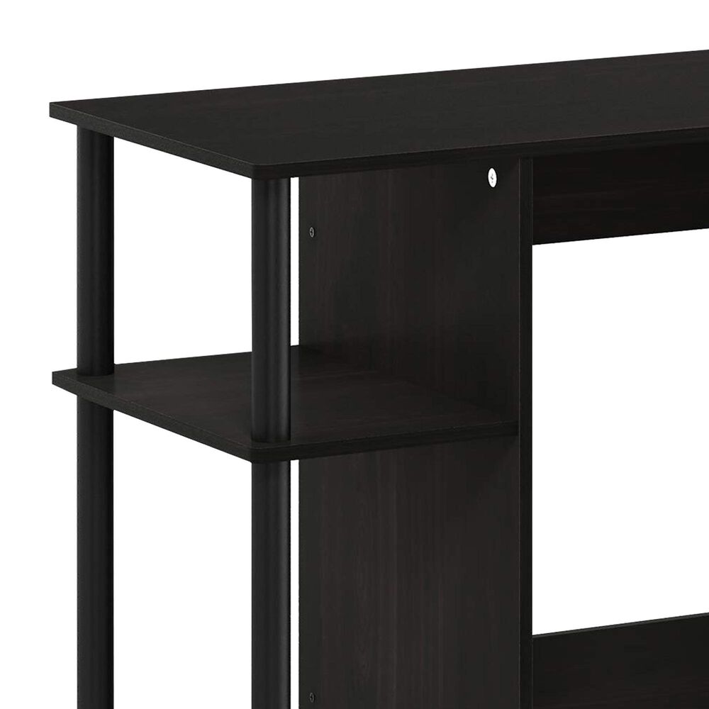 HOMLUX 38" Computer Desk with Dual Open Side Shelves in Espresso and Black, , large