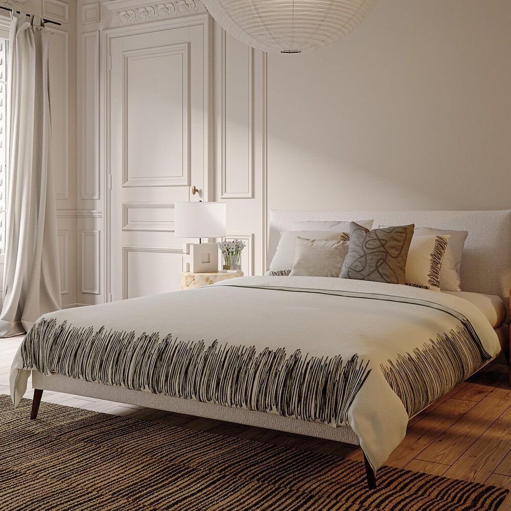 Peking Handicraft Ligne 3-Piece Queen Duvet Set in Cream, , large