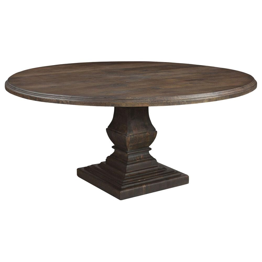 Home Trends & Design Nimes 72" Round Dining Table in Weathered Mango - Table Only, , large