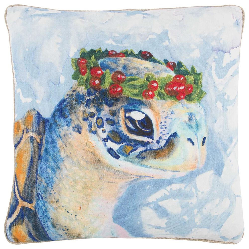 Rizzy Home Mariah Parris 20" x 20" Pillow Cover with Turtle with Crown, , large