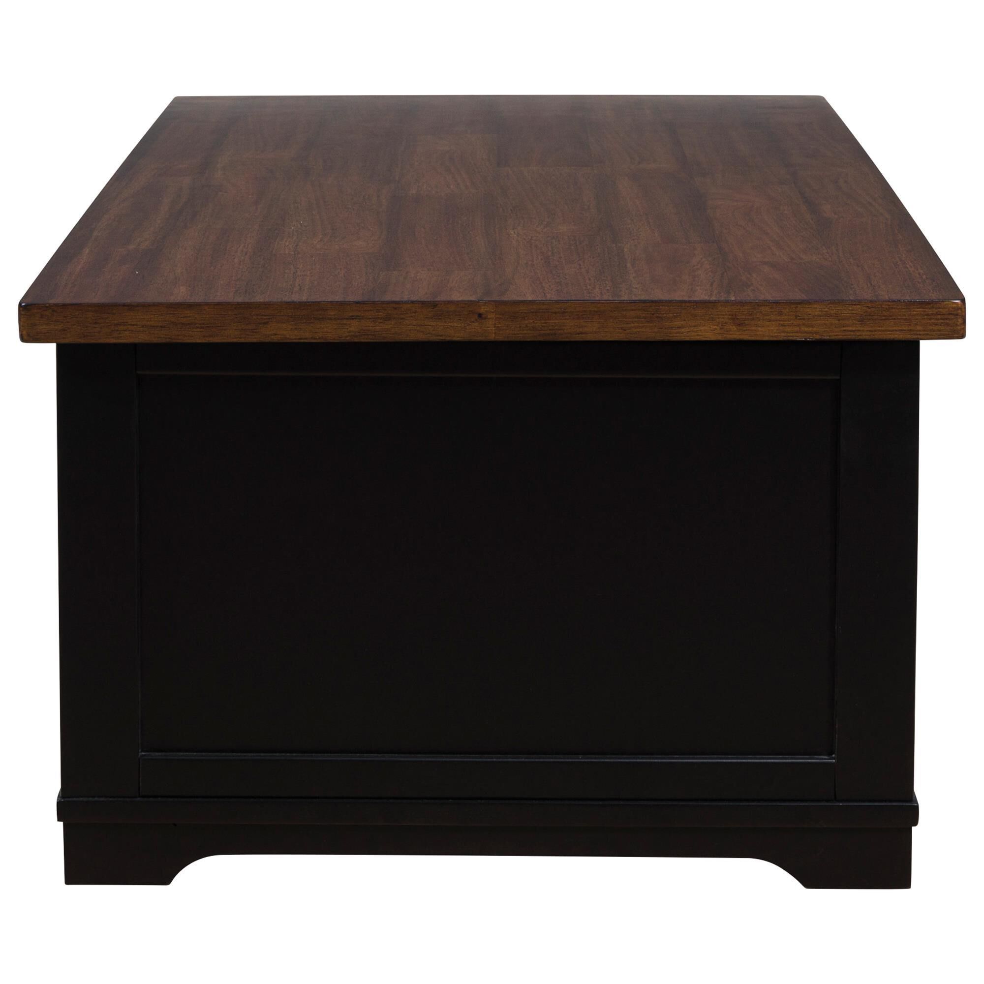 Ashley Wildenauer Lift Top Cocktail Table in Warm Satin Black and