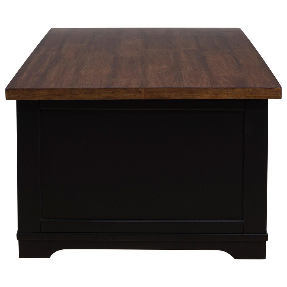 Ashley Wildenauer Lift Top Cocktail Table in Warm Satin Black and Brown, , large