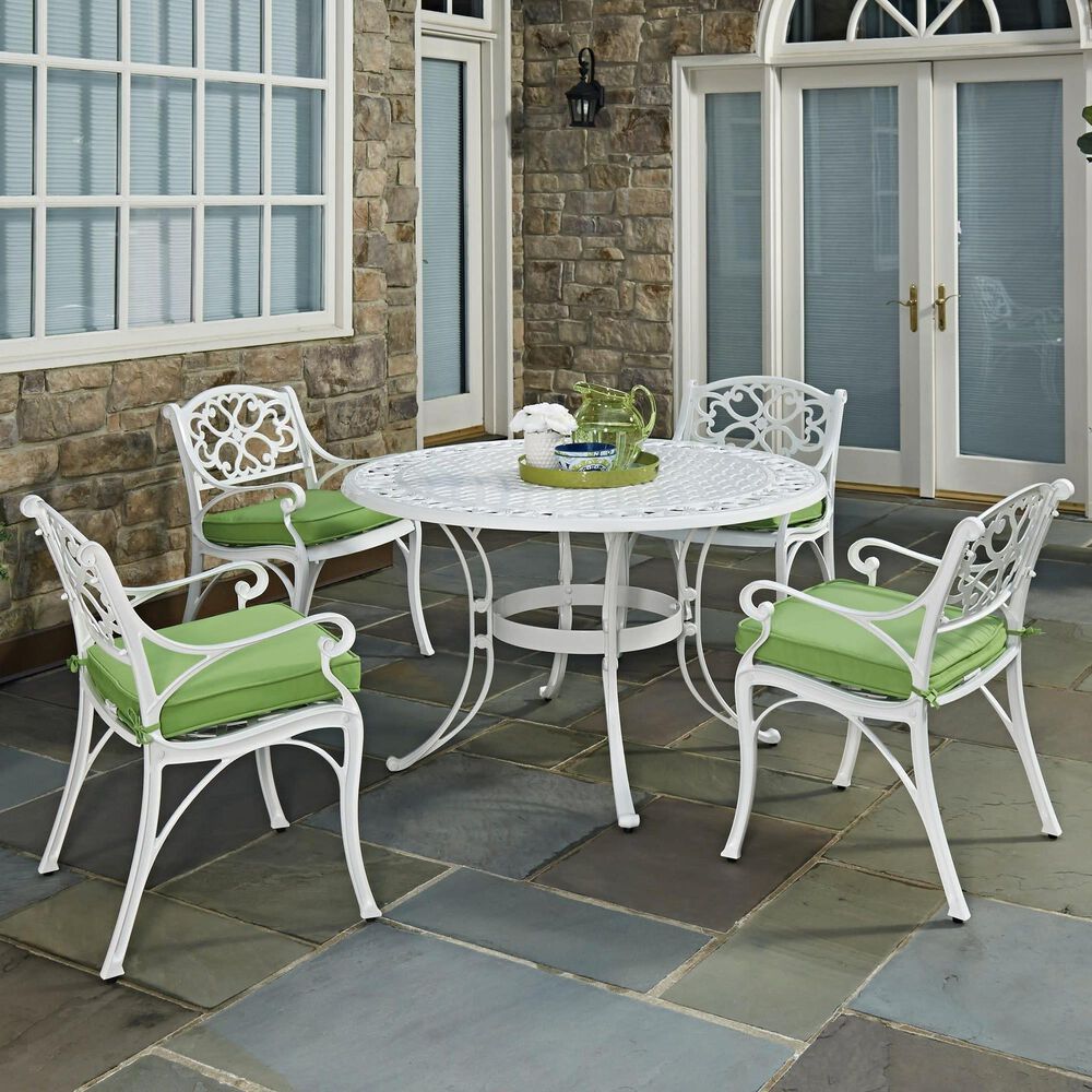 Homestyles Sanibel 5-Piece 42" Dining Set in White, , large