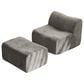 Hearth and Haven Accent Chair and Ottoman in Gray, , large