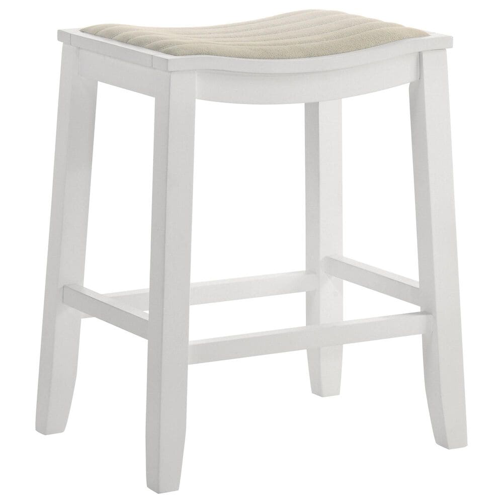 Armen Living Iyani Counter Height Stool in White, , large