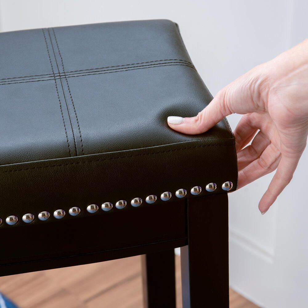 Linon Home Decor Claridge Bar Stool in Black (Set of 2), , large