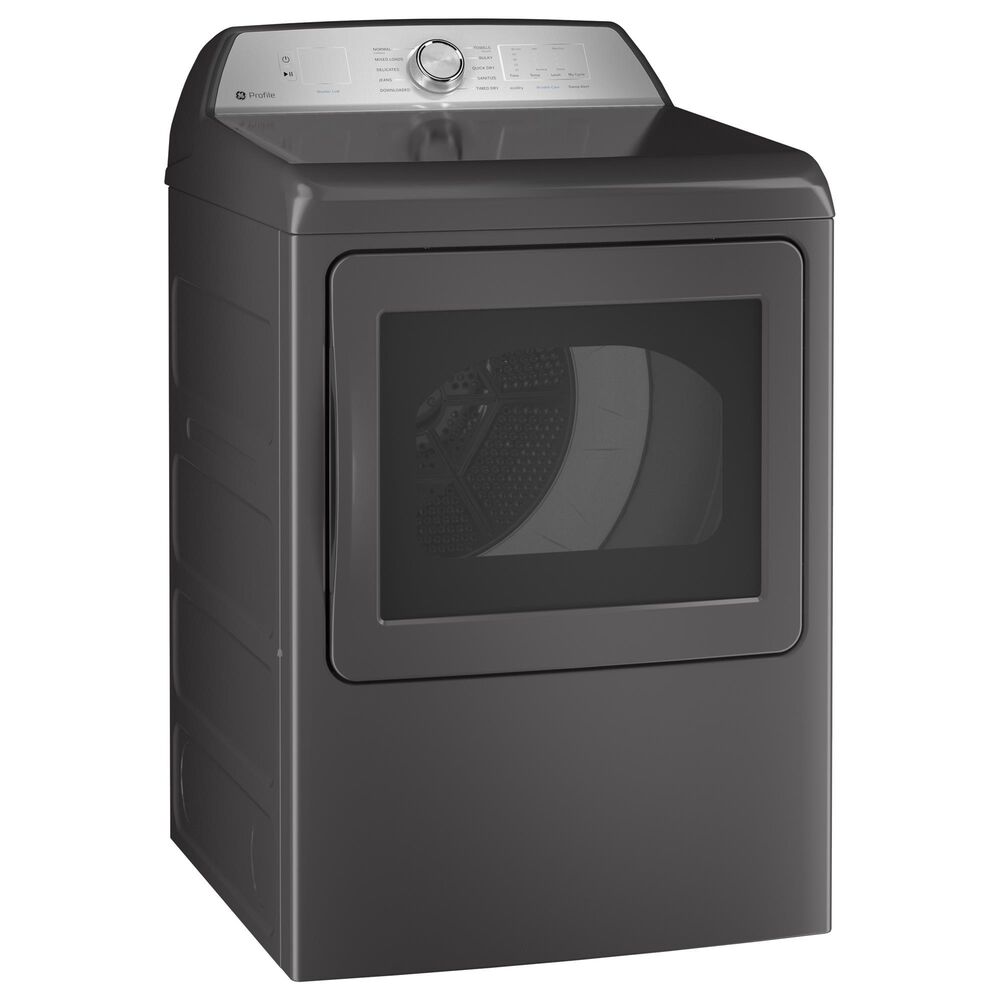 GE Profile 5 Cu. Ft. Top Load Impeller Washer and 7.4 Cu. Ft. Electric Dryer Laundry Pair in Diamond Gray, , large