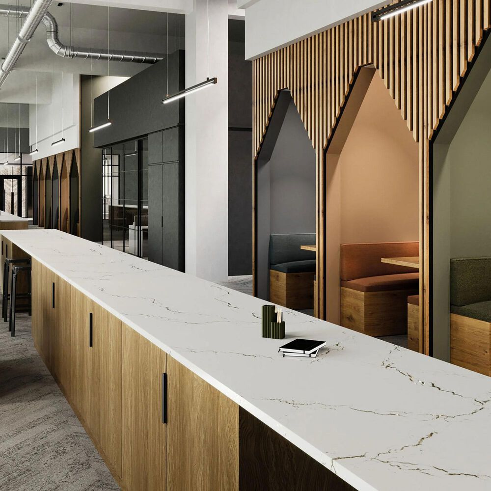 Cambria Grandeur Berkshire Brass Satin Ridge 3cm Quartz Countertop, , large