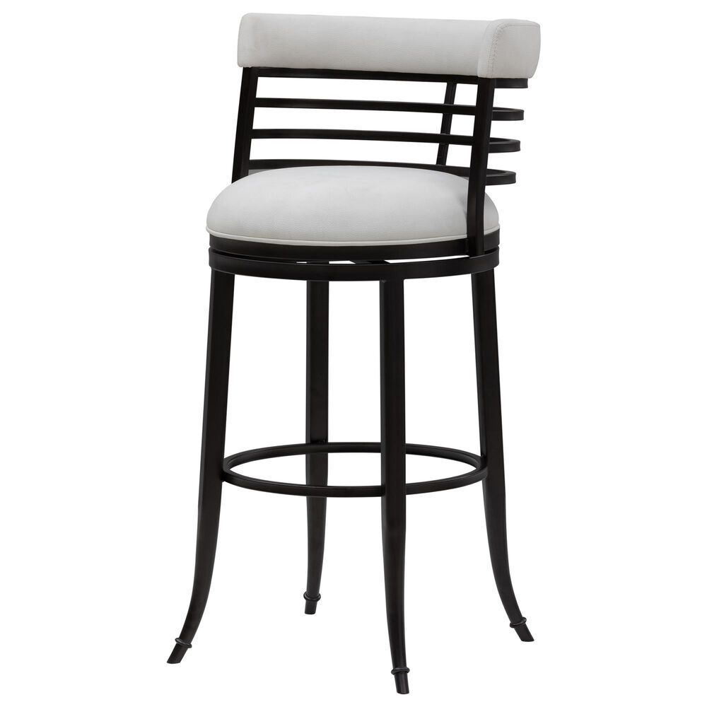Armen Living Telia Bar Height Stool with Ivory Upholstery in Dark Brown, , large