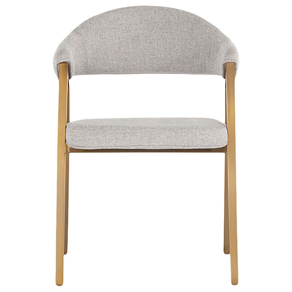 37B Burgos Dining Chair with Grey Cushion in Brushed Gold, , large