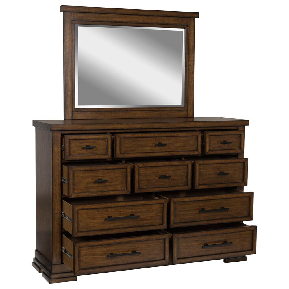 Ashley Taffenbrook 4-Piece King Storage Bedroom Set in Medium Brown and Black, , large
