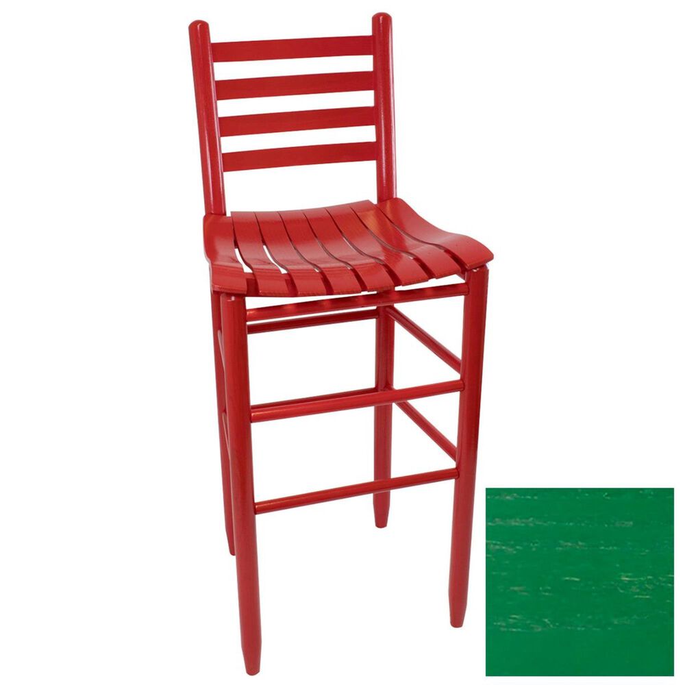 Lakeside Asheville Ladderback Barstool in Woodleaf Green, , large