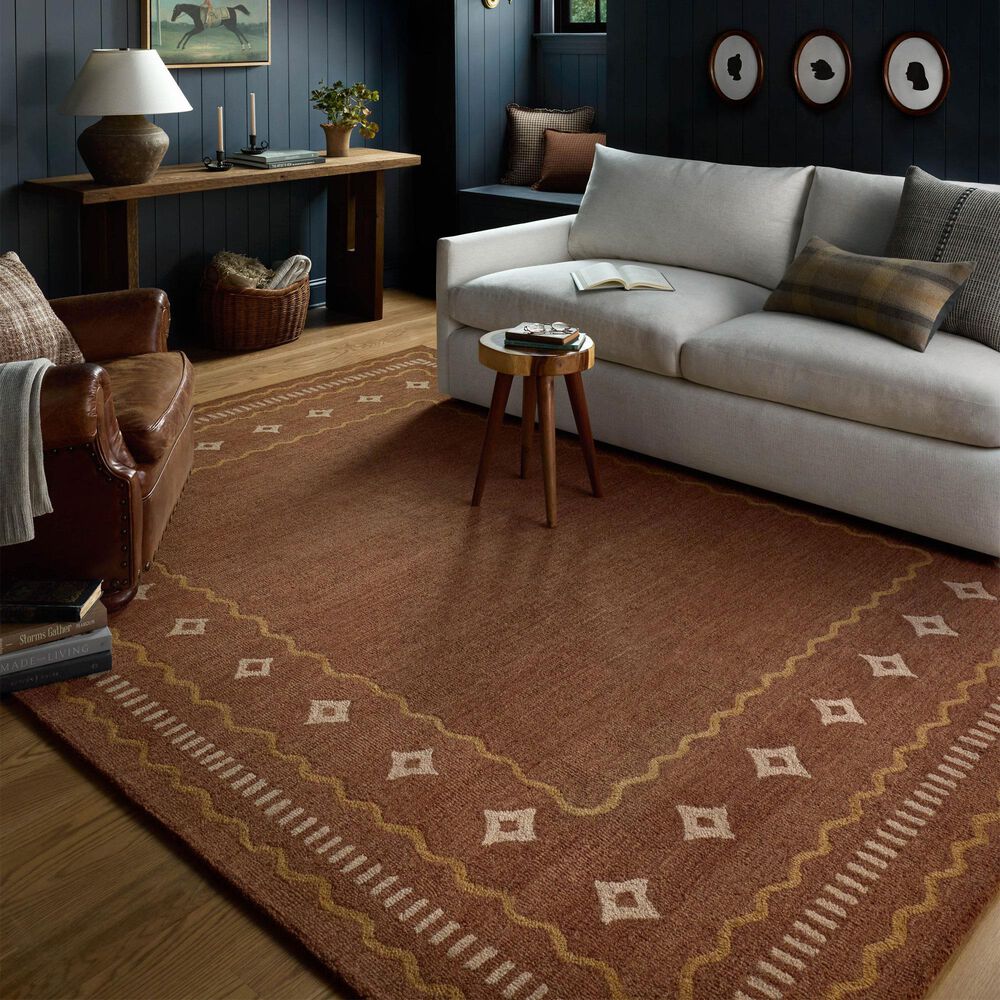 Chris Loves Julia x Loloi Alfie Clay and Spice 7'9" x 9'9" Area Rug, , large