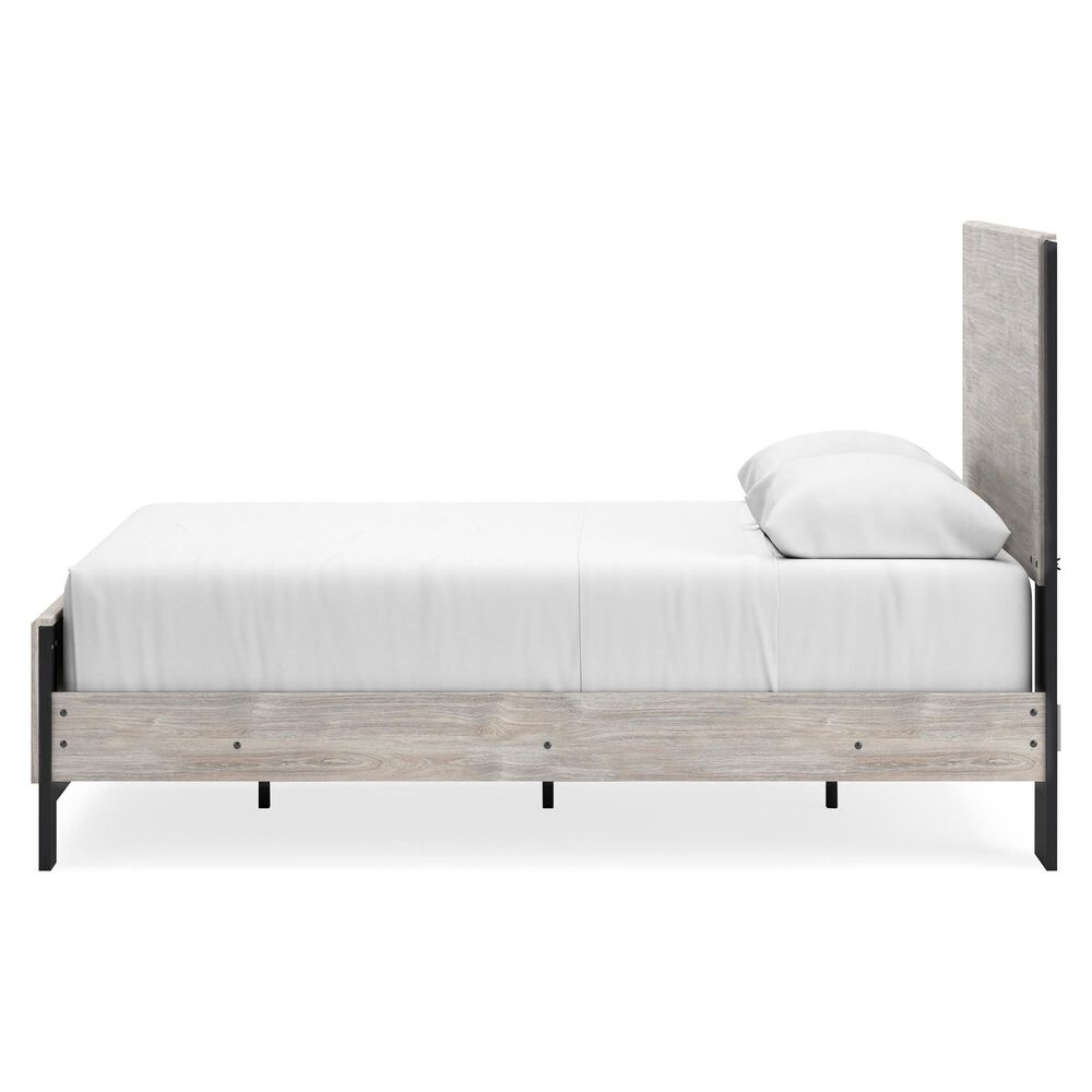 Ashley Vessalli King Bed in Light Gray and Matte Black, , large
