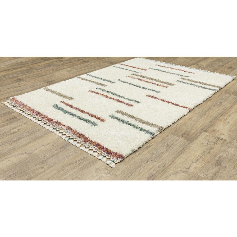 Oriental Weavers Axis Striped 6&#39;7&quot; x 9&#39;6&quot; Ivory Area Rug, , large