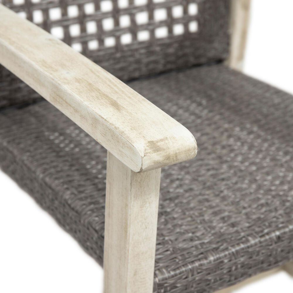 Hearth and Haven Hampton Outdoor Dining Chair in Black and Light Grey (Set of 2), , large
