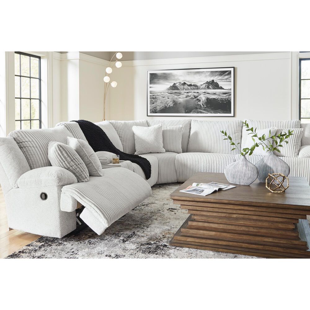 Ashley Top Tier 6-Piece Manual Reclining Sectional with Chaise in Alloy, , large