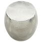 Maple and Jade Drum End Table with Hammered Design in Silver, , large