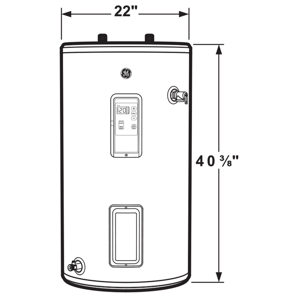 GE Appliances 30-Gallon Smart Short Electric Water Heater with Plastic Drain Valve in Gray, , large