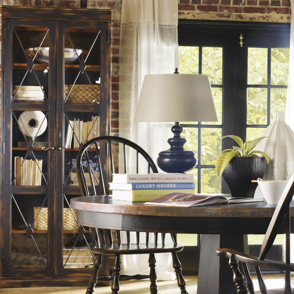 Hooker Furniture Sanctuary Two Door Thin Display Cabinet in Ebony, , large