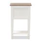 Baxton Studio Dauphine 2-Drawer Nightstand in White and Natural, , large
