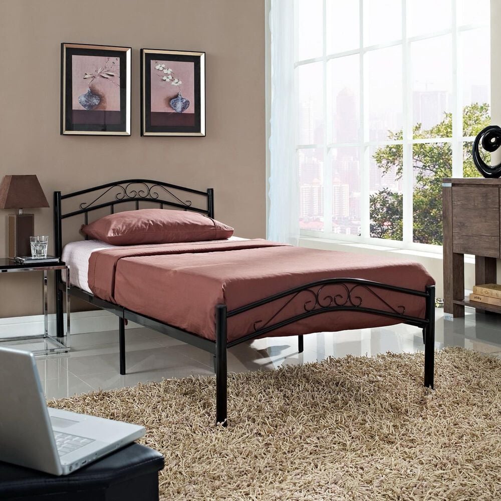 Modway Townhouse Twin Platform Bed in Black, , large